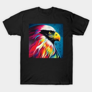 American Eagle in Striking Rainbow Colours T-Shirt